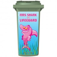 Mrs Shark The Lifeguard Wheelie Bin Sticker Panel